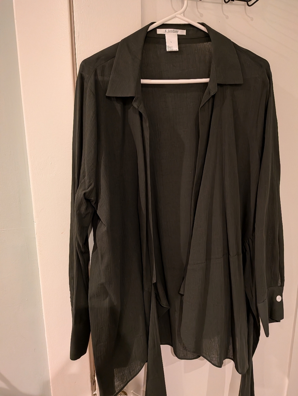 K. Jordan Black Cotton Top - Classic Open Neck